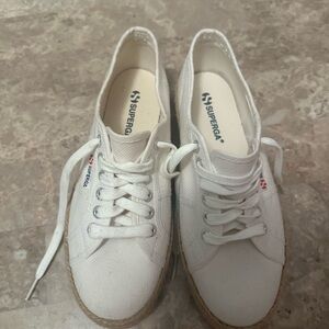 Superga Off-White Canvas Lace-Up Shoes